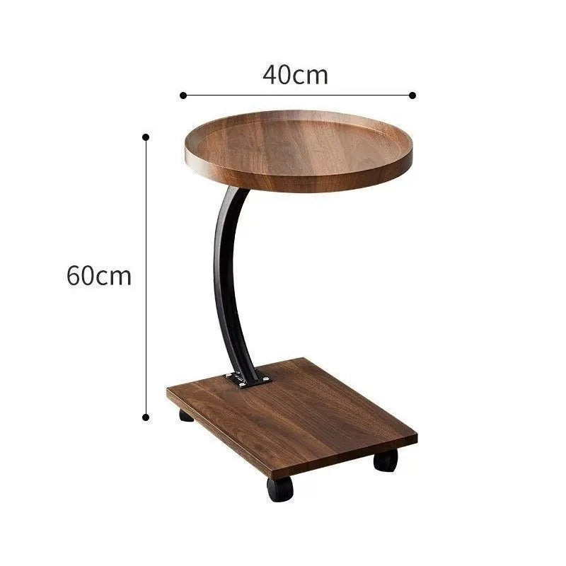 Compact two-tier side table — Walnut - B