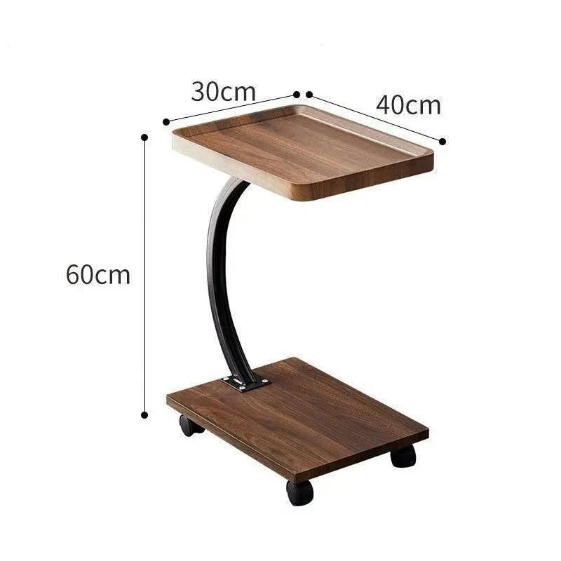 Compact two-tier side table — Walnut - A