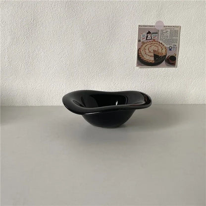 Beloryva Wavy Ceramic Serving Bowl, Black