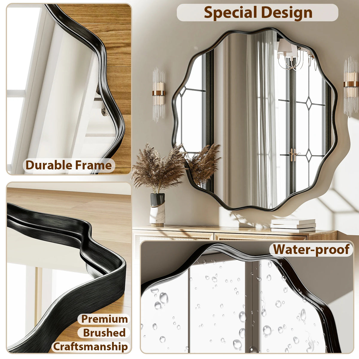 Beloryva Wavy Round Wall Mirror — product view 4