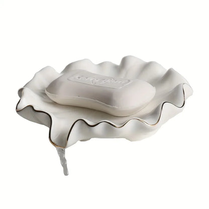 Beloryva White Shell-Style Ceramic Soap Dish — product view 2