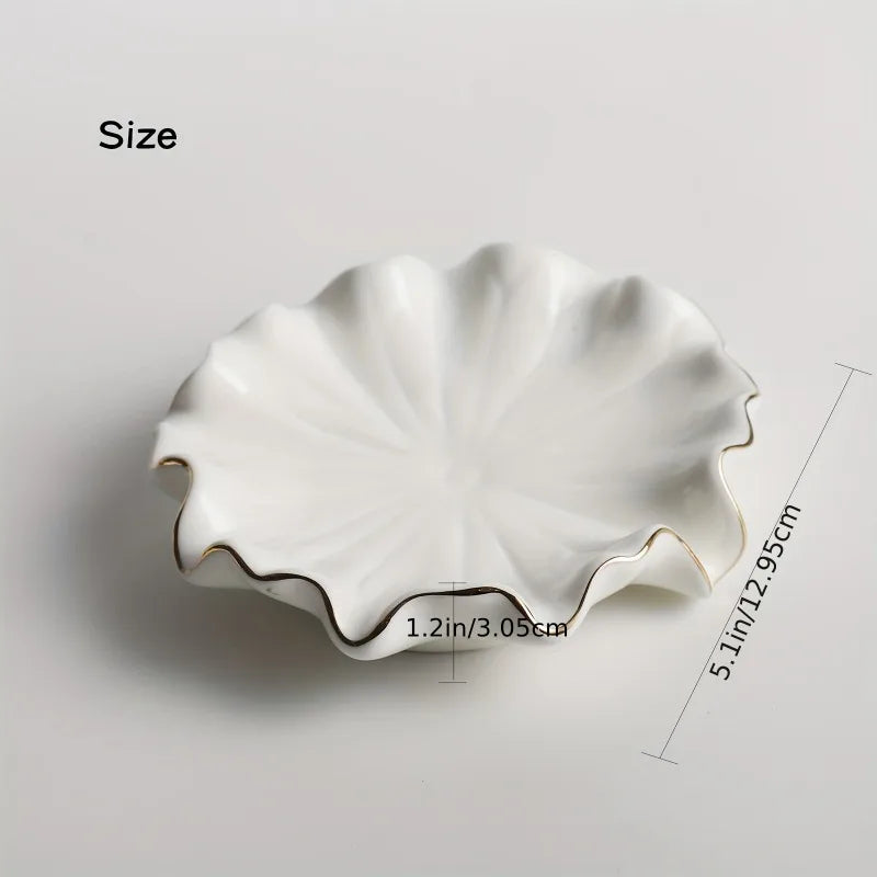 Beloryva White Shell-Style Ceramic Soap Dish — product view 4