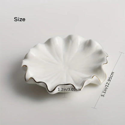 Beloryva White Shell-Style Ceramic Soap Dish — product view 4